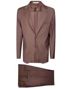 Tagliatore Single Breasted Suits - Brown