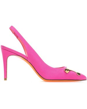 Santoni Ribbed-Finish 90Mm Court Shoes - Pink