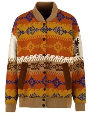Akep Truien & Vesten ,Veelkleurig ,Multi Colour Jassen Voor Vrouwen - Bruin