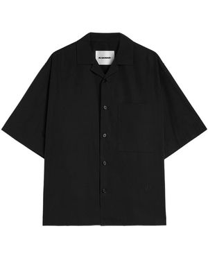 Jil Sander Overhemden ,Zwart ,Katoen Oversized Katoenen Poplin Overhemd