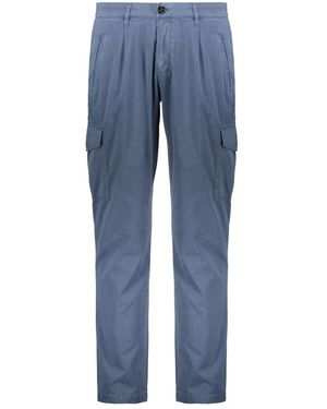 Moorer Broeken ,Blauw ,Katoen Lichtblauwe Broek Met Zakken