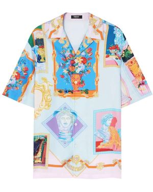 Versace Short Sleeve Shirts - Blu