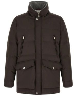 Brunello Cucinelli Stretch Bonded Nylon Down Parka - Zwart
