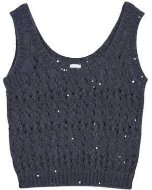 Eleventy Tops ,Grijs ,Wol Traforato Top - Blauw