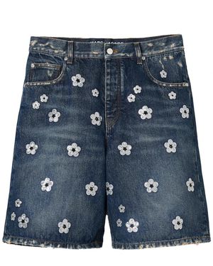 Marc Jacobs Sequin Daisy Wide Leg Shorts - Blau