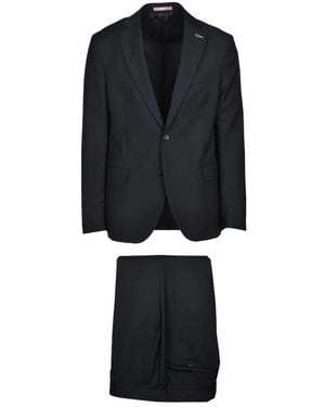 Paoloni Single Breasted Suits - Black