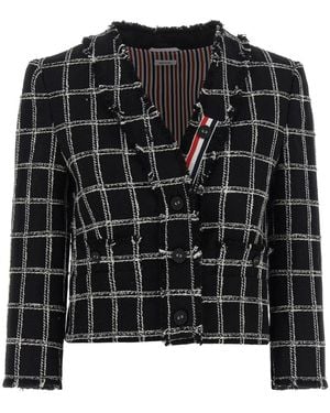 Thom Browne Cropped Cardigan Jas - Zwart