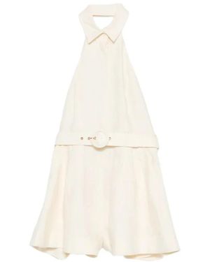 Zimmermann Halter Playsuit Met Riem - Wit