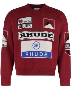 Rhude Round-Neck Knitwear - Red