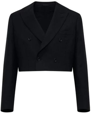 Comme des Garçons Jassen ,Zwart ,Wol Geknipte Double-Breasted Blazer