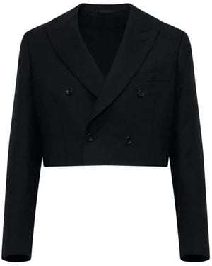 Comme des Garçons Jassen ,Zwart ,Wol Geknipte Double-Breasted Blazer