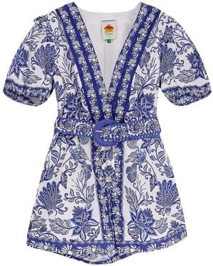 FARM Rio Shell Garden Playsuit - Blauw