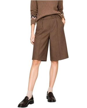 Kocca Korte Broeken ,Bruin ,Leer Culotte Shorts