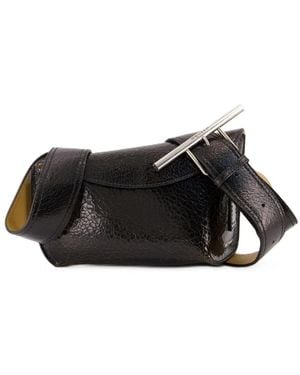 McQueen Schwarze Leder-Schultertasche Crossbody