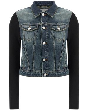 Coperni Blaue Denimjacke Mit Gerippten Ärmeln