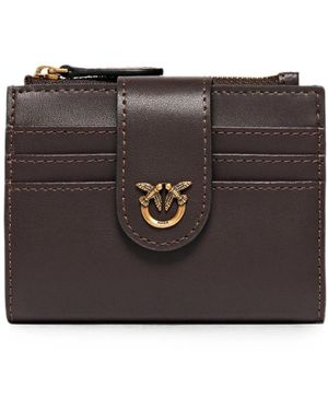 Pinko Accessoires ,Bruin ,Portefeuilles & Porte-Cartes - Zwart