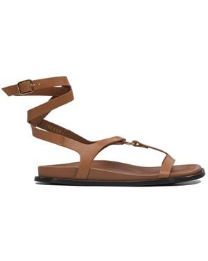 Alohas Flat Sandals - Brown