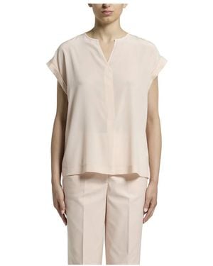Peserico Zijden Crepe De Chine T-Shirt - Naturel