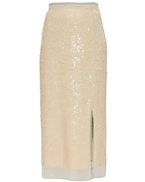 Rag & Bone Rokken ,Polyester Kali Sequin Midi Rok - Naturel