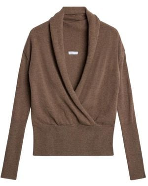 7 For All Mankind V-Neck Knitwear - Brown