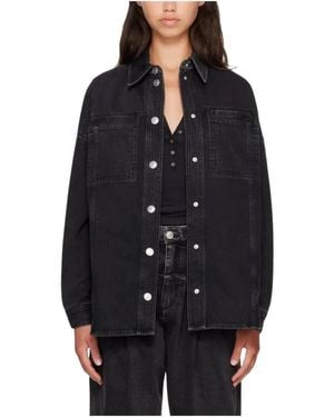 Isabel Marant Overhemden ,Zwart ,Katoen Imana Button-Up Shirt