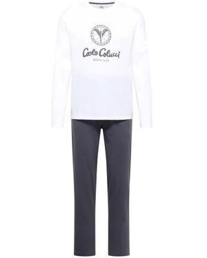 carlo colucci Herren Pyjama Set Ferretti - Weiß