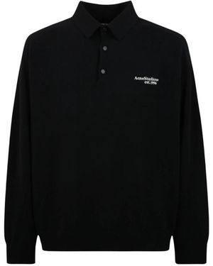 Acne Studios Wollstrick-Polo - Schwarz