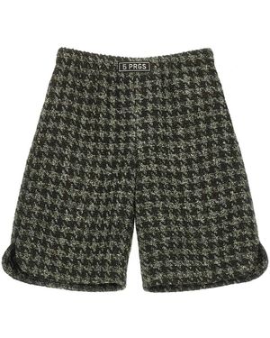 5 PROGRESS Groene Shorts Met Pied De Poulle - Grijs