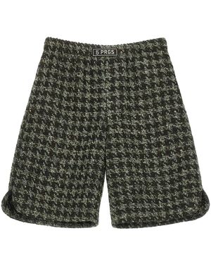 5 PROGRESS Groene Shorts Met Pied De Poulle - Grijs