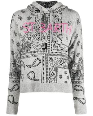 MC2 Saint Barth Truien & Vesten ,Grijs ,Meg Crop Emb Bandanna