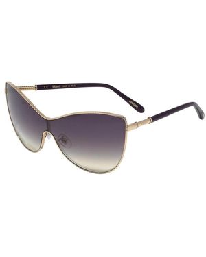 Chopard Goldene spiegel-sonnenbrille mit lila glas - Gelb