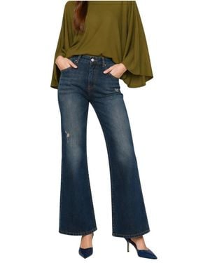 Kocca Jeans ,Blauw ,Denim High-Waist Flared Jeans