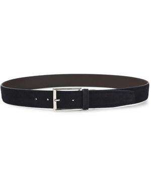 Canali Accessoires ,Blauw ,Suède Omkeerbare Riem - Zwart