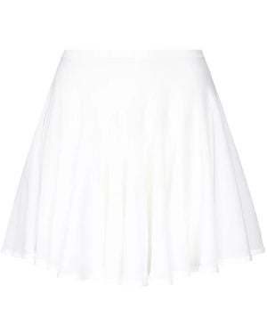 Alaïa Witte Skater Gebreide Rok Met Ruches