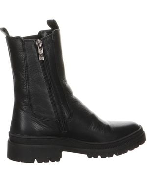 Ara Damen Lederstiefel, Blockabsatz - Schwarz