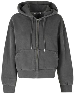 Low Classic Hoodies & Sweatvesten ,Grijs ,Katoen Washed Cotton Zip-Up Hoodie