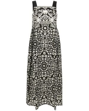 Weekend by Maxmara Kleedjes ,Veelkleurig ,Katoen Wkimoli Lange Jurk - Zwart