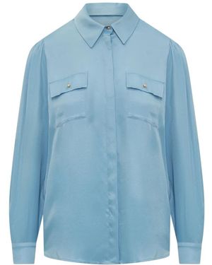 Liu Jo Overhemden ,Blauw ,Satijn Ecs Camicia Ts Ml