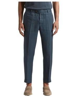 Peserico Slim-Fit Trousers - Blu