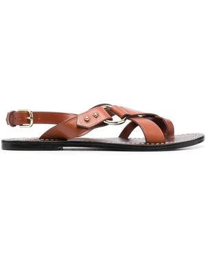 Soeur Flat Sandals - Marron