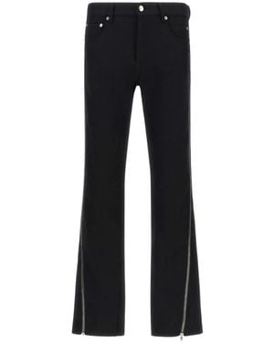 Rick Owens Vega Herringbone Wollen Broek - Zwart