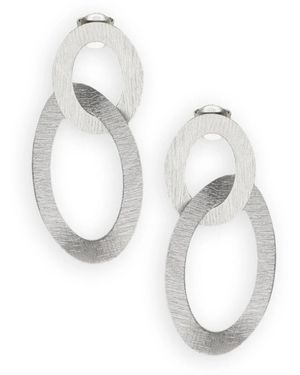 LOTT.gioielli Double Oval Charm Satin Earring - Metallic