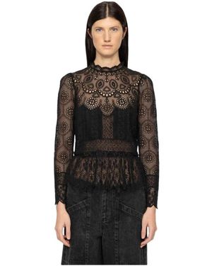 Sea Long Sleeve Tops - Zwart