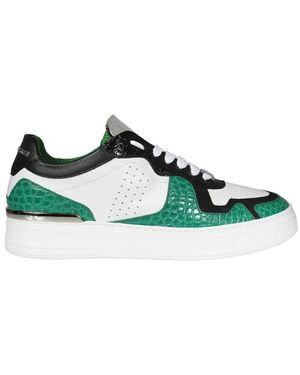 Philipp Plein Colour-Block Lace-Up Trainers - Green