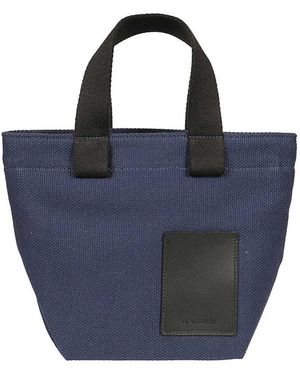 Il Bisonte Stilvolle Handtasche Mit Vordertasche - Blau
