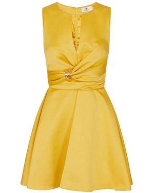 Elisabetta Franchi Kleedjes ,Geel ,Leer Duchess Satin Dress
