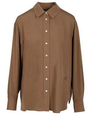 Isabel Marant Overhemden ,Groen ,Polyester Fabriza Shirt - Bruin