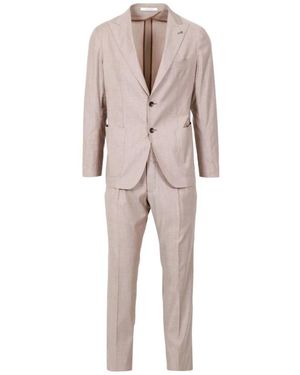 Tagliatore Kostuums ,Grijs ,Linnen Single Breasted Suit - Naturel