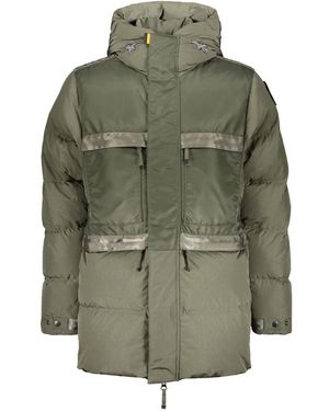 Parajumpers Jassen ,Groen ,Polyester Olijfgroene Gewatteerde Jas Met Capuchon