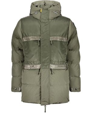 Parajumpers Jassen ,Groen ,Polyester Olijfgroene Gewatteerde Jas Met Capuchon